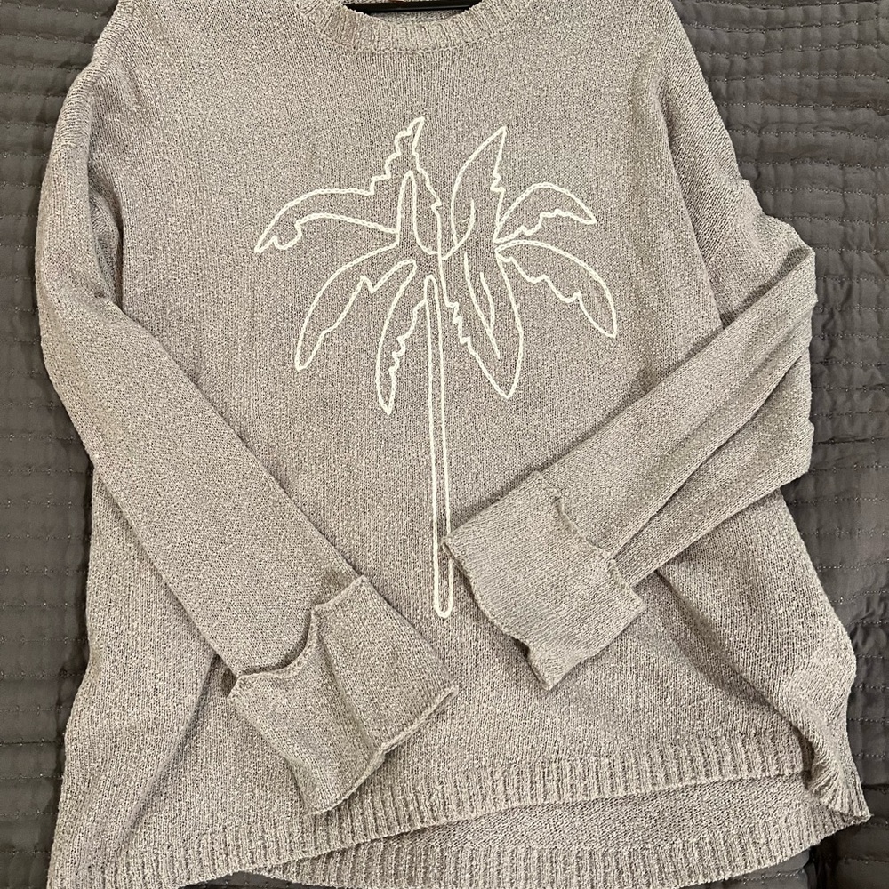 Gray Palm Tree Sweater